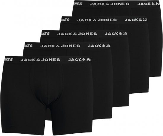 Jack & Jones HUEY Trunks 5-Pack Black - Lenjerie intimă & costum baie - Lenjerie Intimă Bărbați Mărimi Mari
