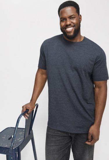 Jack & Jones ORGANIC T-Shirt Navy Blazer/Melange - Tricouri - Tricouri Bărbați Mărimi Mari