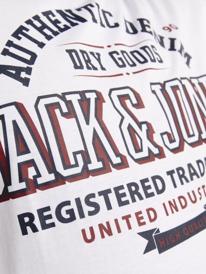 Jack & Jones JJELOGO O-Neck T-Shirt White - Tricouri - Tricouri Bărbați Mărimi Mari