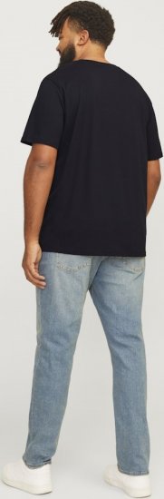 Jack & Jones LOGO O-Neck T-Shirt Black - Tricouri - Tricouri Bărbați Mărimi Mari