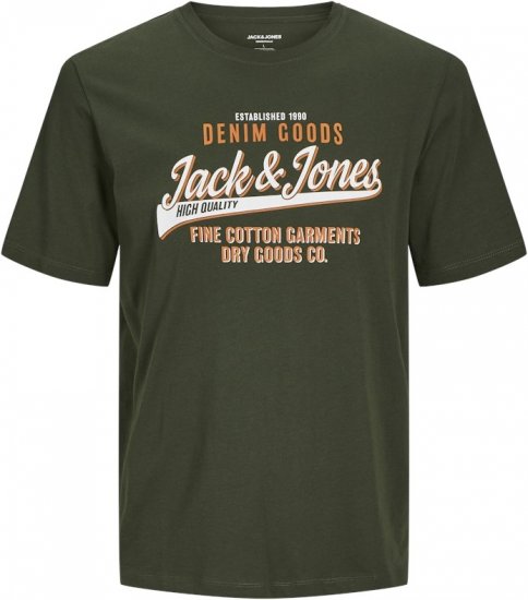 Jack & Jones JJELOGO O-Neck T-Shirt Kombu Green - Tricouri - Tricouri Bărbați Mărimi Mari