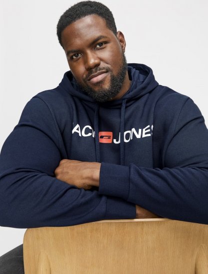 Jack & Jones CORP OLD LOGO REG FIT Hoodie Navy Blazer - Pulovere & hanorace - Pulovere & Hanorace Bărbați Mărimi Mari