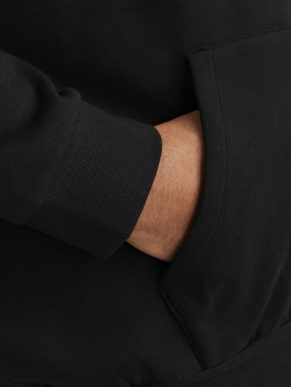 Jack & Jones CORP OLD LOGO REG FIT Hoodie Black - Pulovere & hanorace - Pulovere & Hanorace Bărbați Mărimi Mari