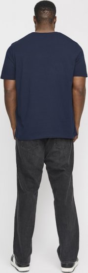 Jack & Jones LOGO O-Neck T-Shirt Dark Blue - Tricouri - Tricouri Bărbați Mărimi Mari