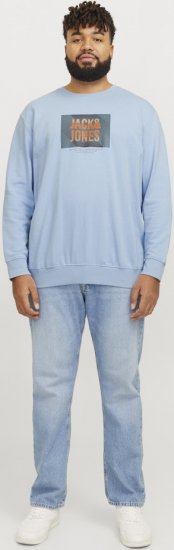 Jack & Jones HUDSON Sweatshirt Chambray Blue - Pulovere & hanorace - Pulovere & Hanorace Bărbați Mărimi Mari