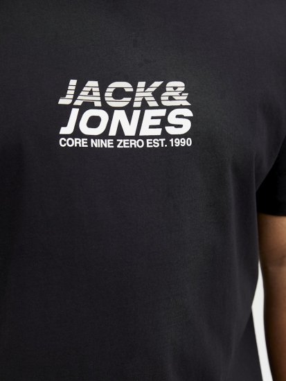 Jack & Jones Tarmac Branding Crew Neck T-Shirt Black - Tricouri - Tricouri Bărbați Mărimi Mari