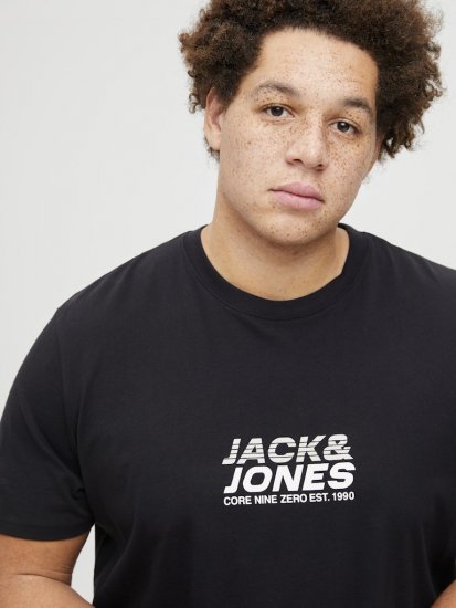 Jack & Jones Tarmac Branding Crew Neck T-Shirt Black - Tricouri - Tricouri Bărbați Mărimi Mari