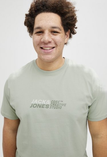 Jack & Jones Tarmac Branding Crew Neck T-Shirt Green - Tricouri - Tricouri Bărbați Mărimi Mari