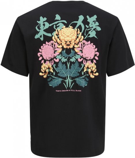 Jack & Jones Dreams Front & Back Print Crew Neck T-Shirt Black - Tricouri - Tricouri Bărbați Mărimi Mari