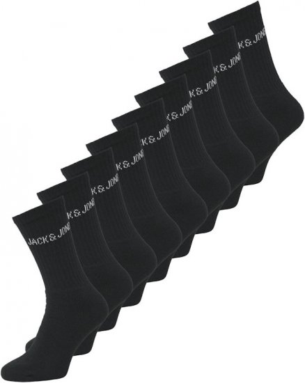 Jack & Jones REGEN Tennis Socks 9-Pack Black - Șosete - Șosete Bărbați Mărimi Mari