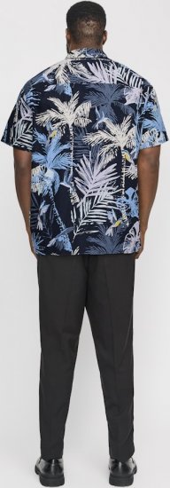 Jack & Jones Hawaii AOP Shirt Blue - Cămăși - Cămăși Bărbați Mărimi Mari