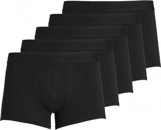 Jack & Jones TONE IN TONE Trunks 5-Pack Black - Lenjerie intimă & Costum baie - Lenjerie Intimă Bărbați Mărimi Mari