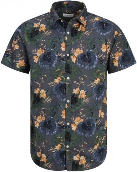 Jack & Jones Hawaii AOP Shirt Grey - Cămăși - Cămăși Bărbați Mărimi Mari