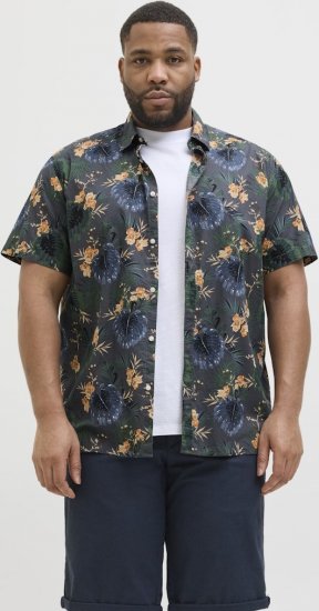 Jack & Jones Hawaii AOP Shirt Grey - Cămăși - Cămăși Bărbați Mărimi Mari