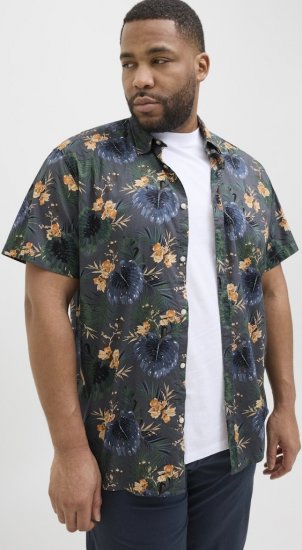 Jack & Jones Hawaii AOP Shirt Grey - Cămăși - Cămăși Bărbați Mărimi Mari