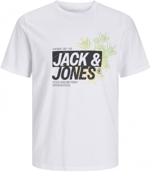  Jack & Jones Jaxon Crew Neck T-Shirt White - Tricouri - Tricouri Bărbați Mărimi Mari