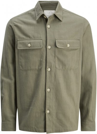 Jack & Jones Raymond Spring Long Sleeve Overshirt Green - Cămăși - Cămăși Bărbați Mărimi Mari
