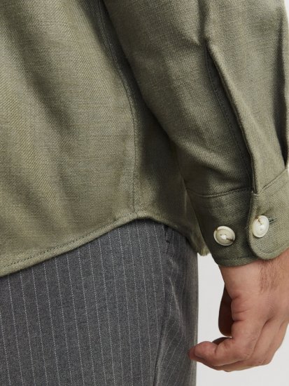 Jack & Jones Raymond Spring Long Sleeve Overshirt Green - Cămăși - Cămăși Bărbați Mărimi Mari