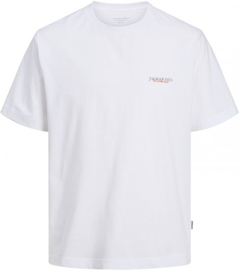 Jack & Jones Boston Photo Crew Neck T-Shirt Bright White - Tricouri - Tricouri Bărbați Mărimi Mari