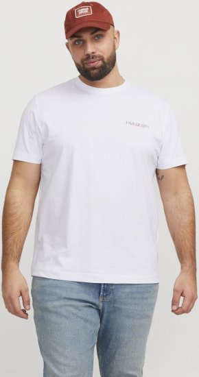 Jack & Jones Boston Photo Crew Neck T-Shirt Bright White - Tricouri - Tricouri Bărbați Mărimi Mari