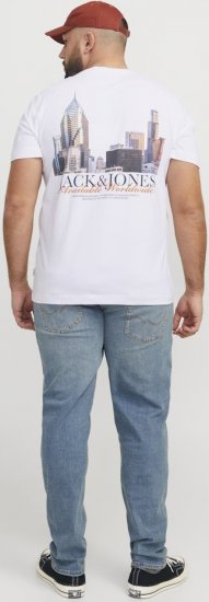 Jack & Jones Boston Photo Crew Neck T-Shirt Bright White - Tricouri - Tricouri Bărbați Mărimi Mari