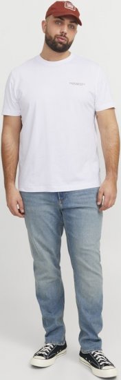 Jack & Jones Boston Photo Crew Neck T-Shirt Bright White - Tricouri - Tricouri Bărbați Mărimi Mari