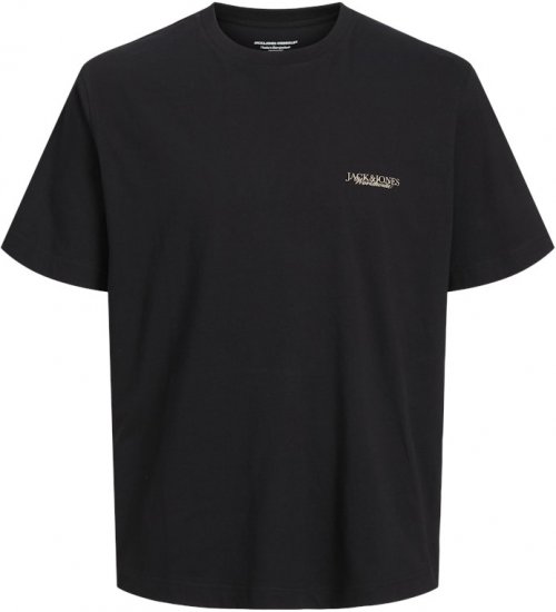 Jack & Jones Boston Photo Crew Neck T-Shirt Black - Tricouri - Tricouri Bărbați Mărimi Mari