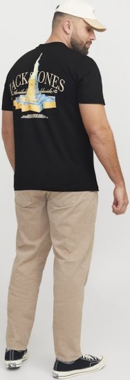 Jack & Jones Boston Photo Crew Neck T-Shirt Black - Tricouri - Tricouri Bărbați Mărimi Mari