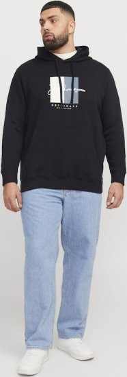 Jack & Jones Frederiksberg Box Script Hoodie Black - Pulovere & hanorace - Pulovere & Hanorace Bărbați Mărimi Mari