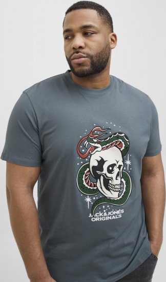 Jack & Jones Anatomy Skull Crew Neck T-Shirt Grey - Tricouri - Tricouri Bărbați Mărimi Mari