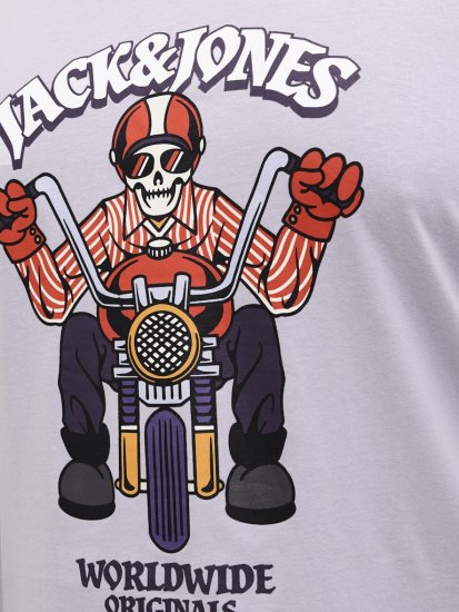 Jack & Jones Anatomy Skull Crew Neck T-Shirt Violet - Tricouri - Tricouri Bărbați Mărimi Mari
