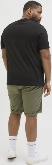 Jack & Jones Split Pocket Print T-Shirt Black - Tricouri - Tricouri Bărbați Mărimi Mari