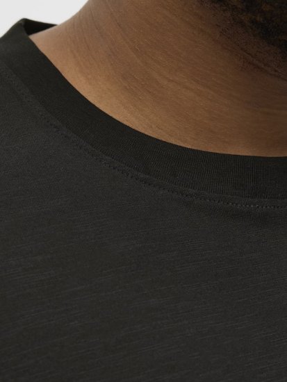 Jack & Jones Split Pocket Print T-Shirt Black - Tricouri - Tricouri Bărbați Mărimi Mari