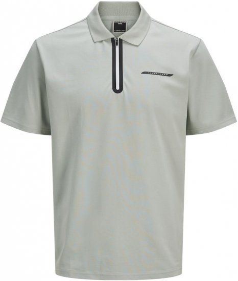 Jack & Jones Fusion Pique Zipper Polo Green/Blue - Tricouri polo - Tricouri Polo Bărbați Mărimi Mari