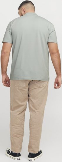 Jack & Jones Fusion Pique Zipper Polo Green/Blue - Tricouri polo - Tricouri Polo Bărbați Mărimi Mari