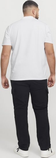 Jack & Jones Fusion Pique Zipper Polo Bright White - Tricouri polo - Tricouri Polo Bărbați Mărimi Mari