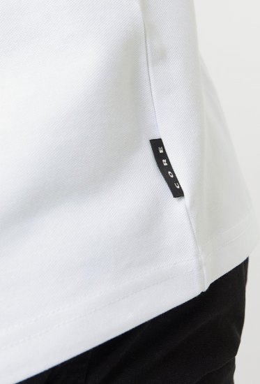 Jack & Jones Fusion Pique Zipper Polo Bright White - Tricouri polo - Tricouri Polo Bărbați Mărimi Mari