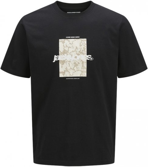 Jack & Jones Tarmac Camo Crew Neck T-Shirt Black - Tricouri - Tricouri Bărbați Mărimi Mari