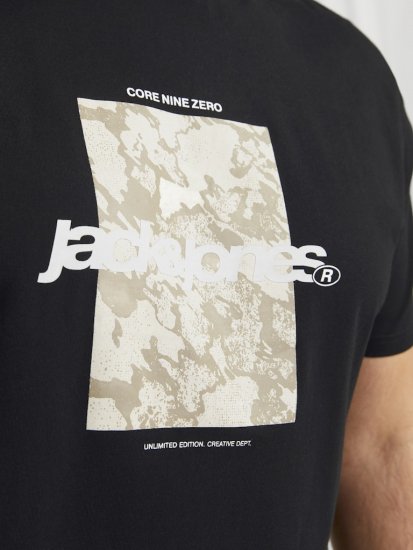 Jack & Jones Tarmac Camo Crew Neck T-Shirt Black - Tricouri - Tricouri Bărbați Mărimi Mari