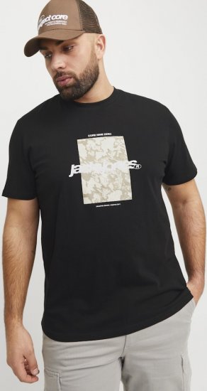 Jack & Jones Tarmac Camo Crew Neck T-Shirt Black - Tricouri - Tricouri Bărbați Mărimi Mari