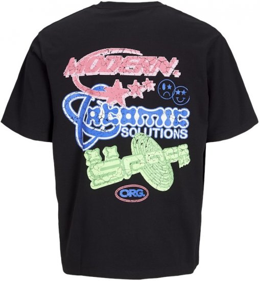 Jack & Jones Compact Crew Neck T-Shirt Black - Tricouri - Tricouri Bărbați Mărimi Mari