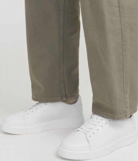 Jack & Jones Stockholm Leather Sneakers Bright White/Leather - Bărbați pantofi 40-52 - 