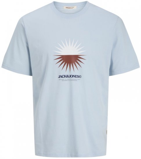 Jack & Jones Vira Branding Crew Neck T-Shirt Skyway - Tricouri - Tricouri Bărbați Mărimi Mari