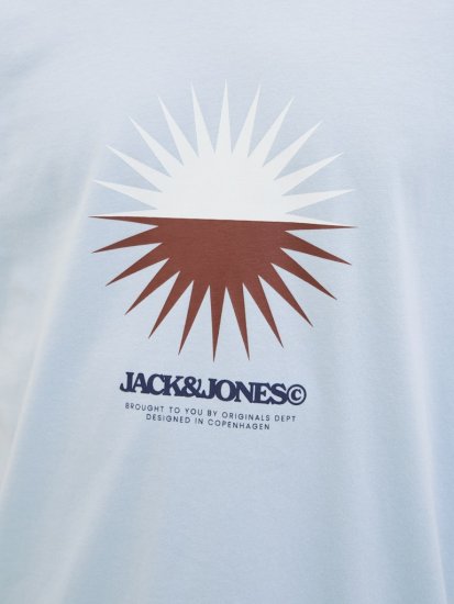 Jack & Jones Vira Branding Crew Neck T-Shirt Skyway - Tricouri - Tricouri Bărbați Mărimi Mari