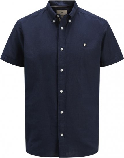 Jack & Jones Summer Shield Short Sleeve Shirt Maritime Blue - Cămăși - Cămăși Bărbați Mărimi Mari
