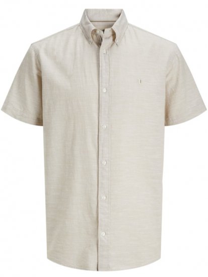 Jack & Jones Summer Shield Short Sleeve Shirt White Pepper - Cămăși - Cămăși Bărbați Mărimi Mari