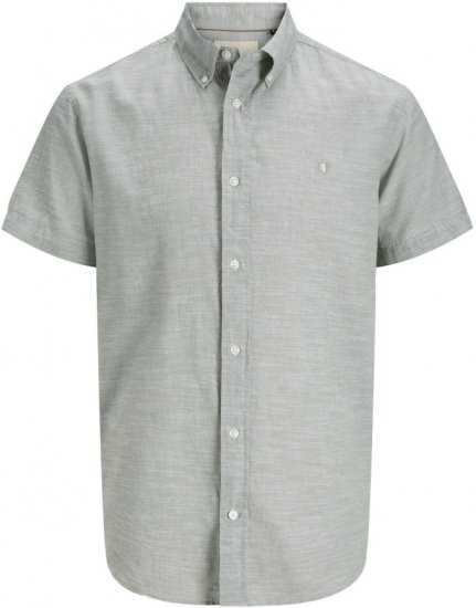 Jack & Jones Summer Shield Short Sleeve Shirt Hedge Green - Cămăși - Cămăși Bărbați Mărimi Mari