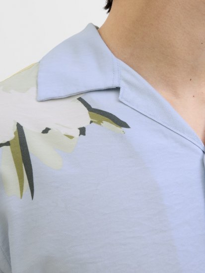 Jack & Jones Vira Marshall AOP Short Sleeve Shirt Skyway - Cămăși - Cămăși Bărbați Mărimi Mari