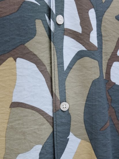 Jack & Jones Vira Marshall AOP Short Sleeve Shirt Silver Sage - Cămăși - Cămăși Bărbați Mărimi Mari