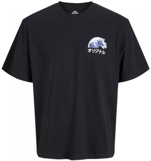 Jack & Jones Fuji Crew Neck T-Shirt Black - Tricouri - Tricouri Bărbați Mărimi Mari